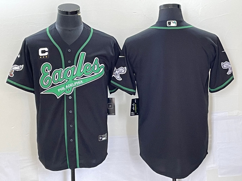 Men's Philadelphia Eagles Blank Black Cool Base Stitched Baseball Jersey Men's Philadelphia Eagles Blank Black Cool Base Stitched Baseball Jersey